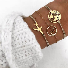 Load image into Gallery viewer, NEWBUY 6Pcs/Set Natural Beads Bracelet Boho Style Gold Heart Turtle Life Tree 8 Infinity Charm Bracelets For Women Girl