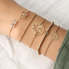 Load image into Gallery viewer, World Map Bracelets For Women Travel Jewellery Rose Gold Chain Friendship Sister Gifts Globe Bracelet Femme BFF