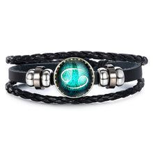 Load image into Gallery viewer, Fashion Luminous 12 Constellation Bracelet Zodiac Sign Beads Leather Bangle Bracelets For Women Punk Men Jewelry Accessories