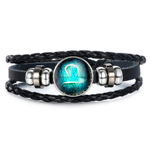 Load image into Gallery viewer, Fashion Luminous 12 Constellation Bracelet Zodiac Sign Beads Leather Bangle Bracelets For Women Punk Men Jewelry Accessories