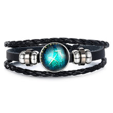 Load image into Gallery viewer, Fashion Luminous 12 Constellation Bracelet Zodiac Sign Beads Leather Bangle Bracelets For Women Punk Men Jewelry Accessories